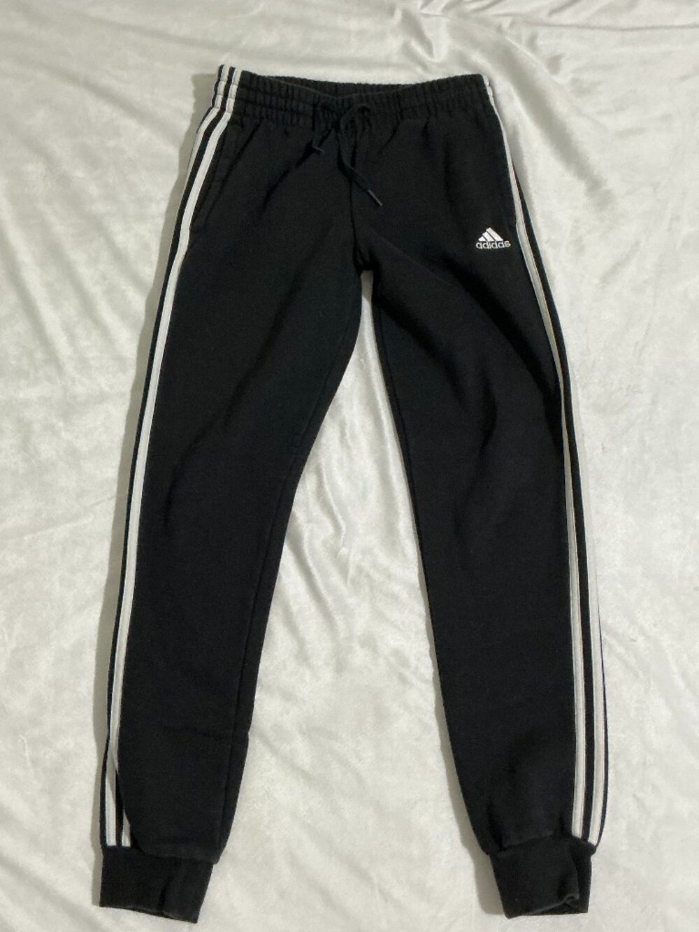 Adidas Black with White Stripes Sweatpants Size Small